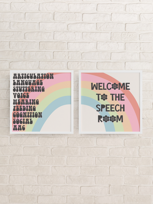 Speech Room Groovy Set of 9 Digital Prints