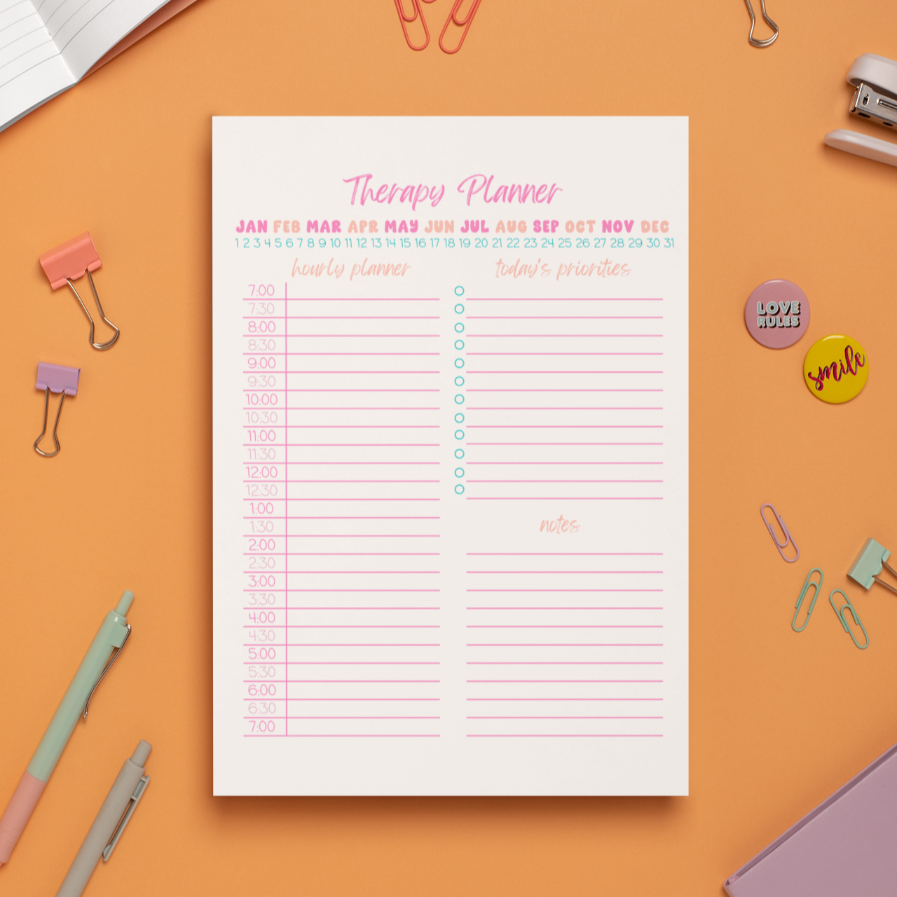 Printable Therapy Daily Planner – EmilyBSpeech printable-therapy-daily-planner-emilybspeech
