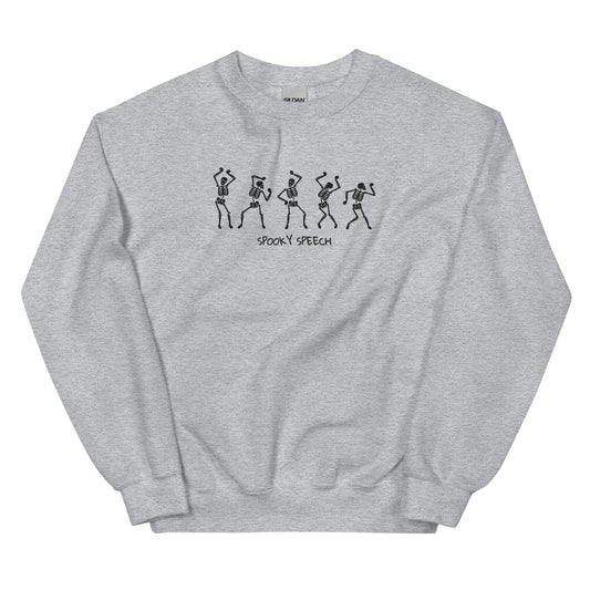 Spooky Speech Skeletons Embroidered Sweatshirt