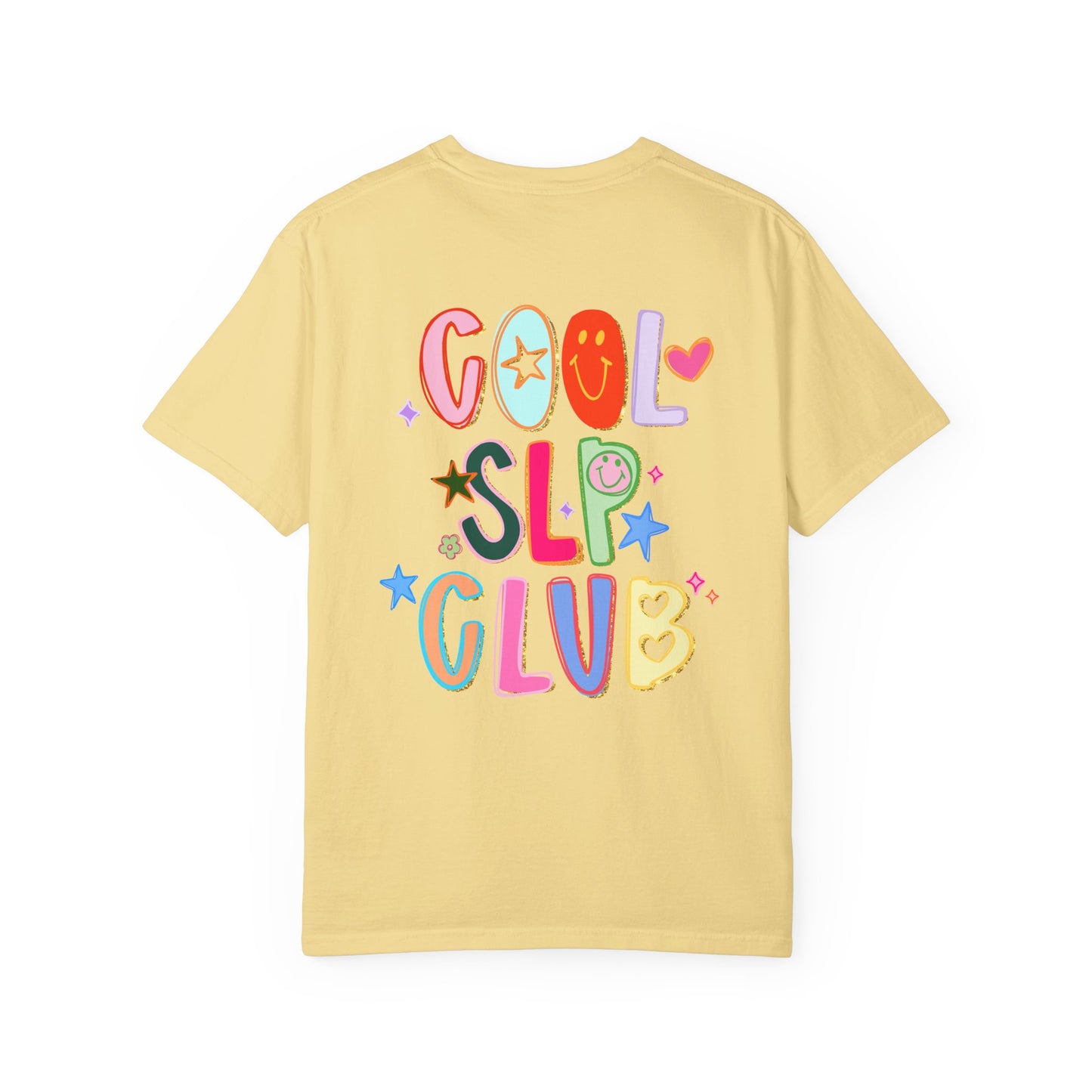 Personalized Cool SLP Club Comfort Colors T-Shirt | Front and Back Print