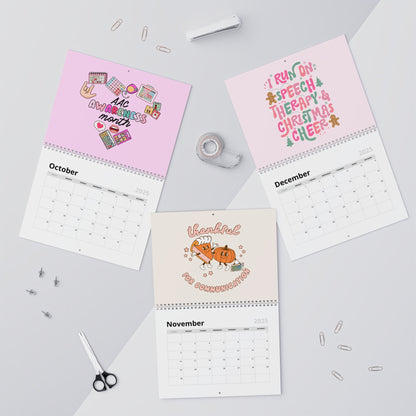 Speech-Language Pathology 2025-2026 School Year Wall Calendar