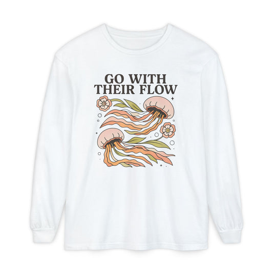 Go With Their Flow Long Sleeve Comfort Colors T-Shirt