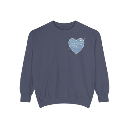 SLPA Heart Patch Comfort Colors Sweatshirt | Front and Back Print