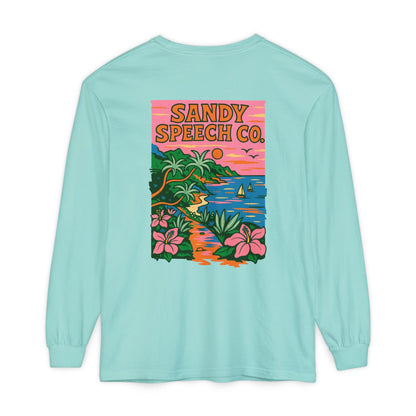 Sandy Speech Co. Long Sleeve Comfort Colors T-Shirt | Front and Back Print