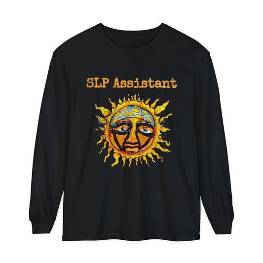 SLP Assistant Distressed Sun Band-Inspired Long Sleeve Comfort Colors T-Shirt