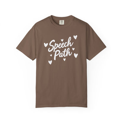 Speech Path Hearts Comfort Colors T-Shirt