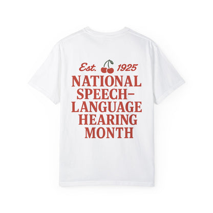 NSLHM Cherries Comfort Colors T-Shirt | Front and Back Print