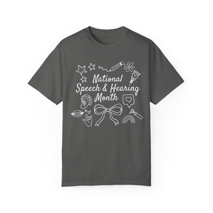 National Speech & Hearing Month Doodles Comfort Colors T-Shirt
