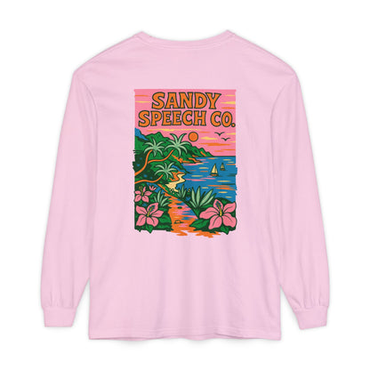 Sandy Speech Co. Long Sleeve Comfort Colors T-Shirt | Front and Back Print