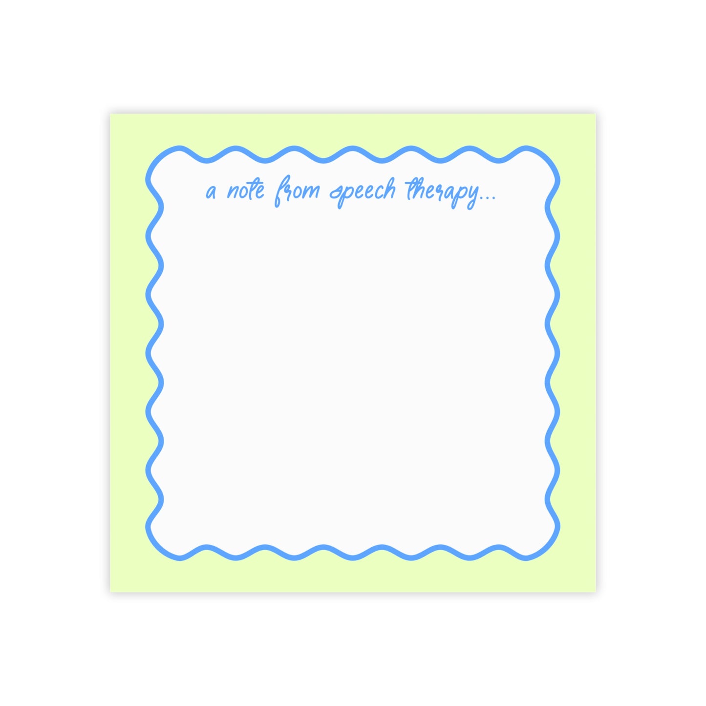 A Note from Speech Therapy Post-it® Note Pad | Green & Blue