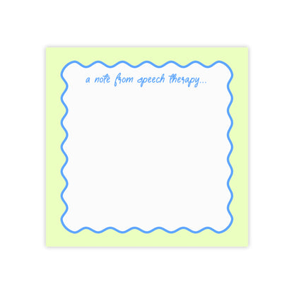 A Note from Speech Therapy Post-it® Note Pad | Green & Blue