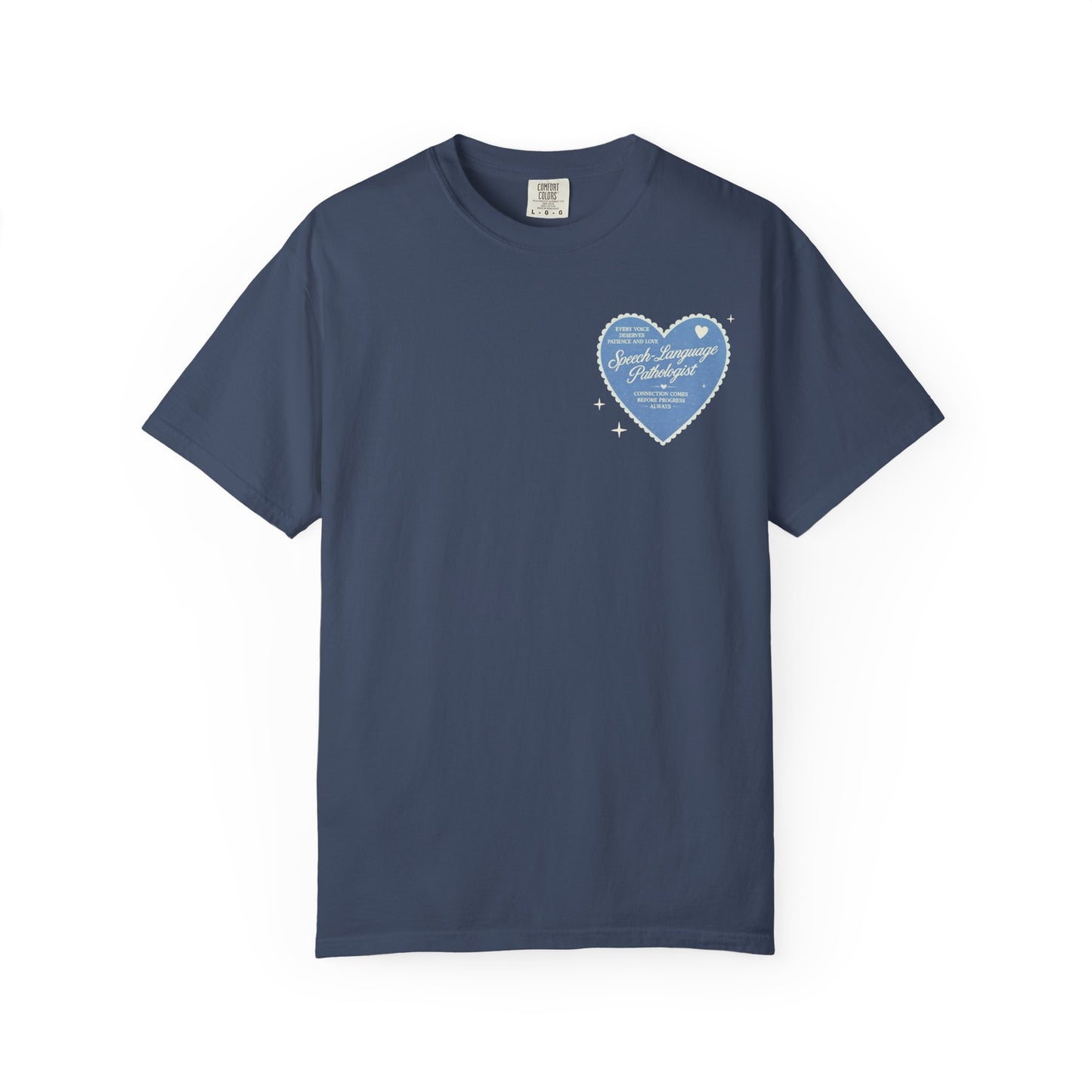 SLP Heart Patch Comfort Colors T-Shirt | Front and Back Print