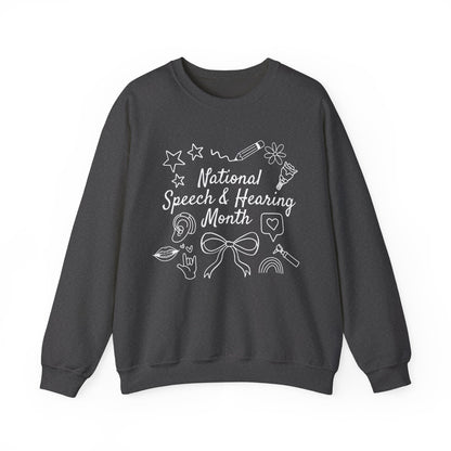 National Speech & Hearing Month Doodles Crewneck Sweatshirt