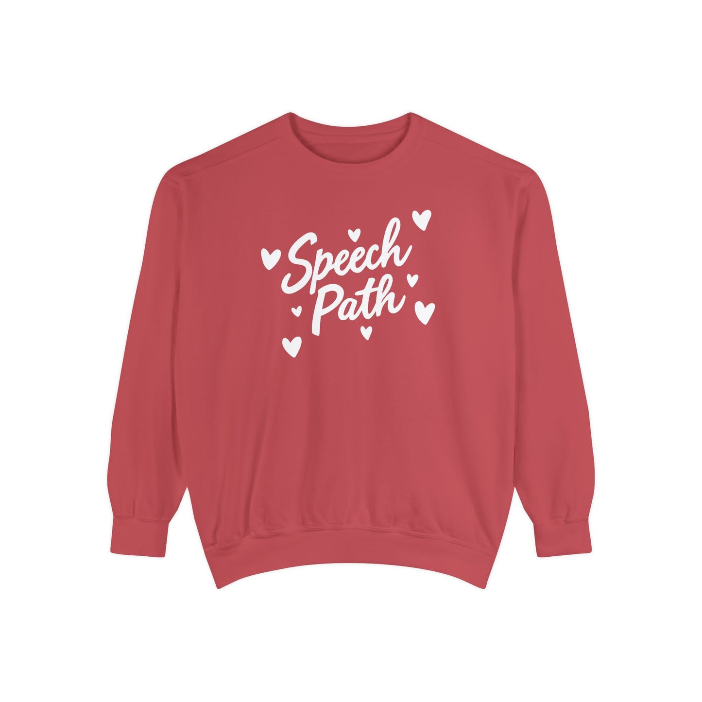 Speech Path Hearts Comfort Colors Sweatshirt