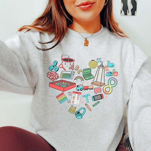 Autism Heart Crewneck Sweatshirt