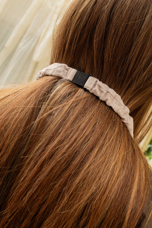 Breakaway Scrunchie Lanyard | Light Taupe Linen