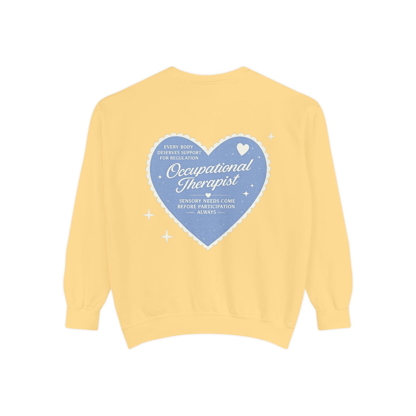 OT Heart Patch Comfort Colors Sweatshirt | Front and Back Print