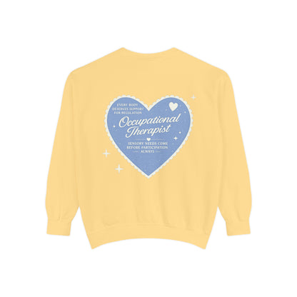 OT Heart Patch Comfort Colors Sweatshirt | Front and Back Print