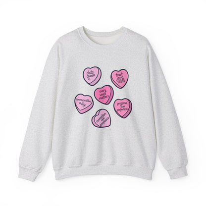 Candy Hearts Crewneck Sweatshirt