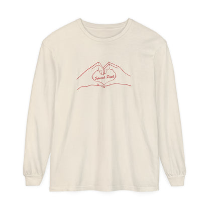 Speech Path Heart Hands Long Sleeve Comfort Colors T-Shirt