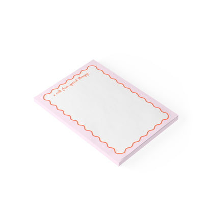 A Note from Speech Therapy Post-it® Note Pad | Pink & Coral