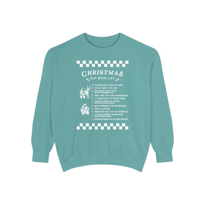 Christmas SLP Wish List Comfort Colors Sweatshirt