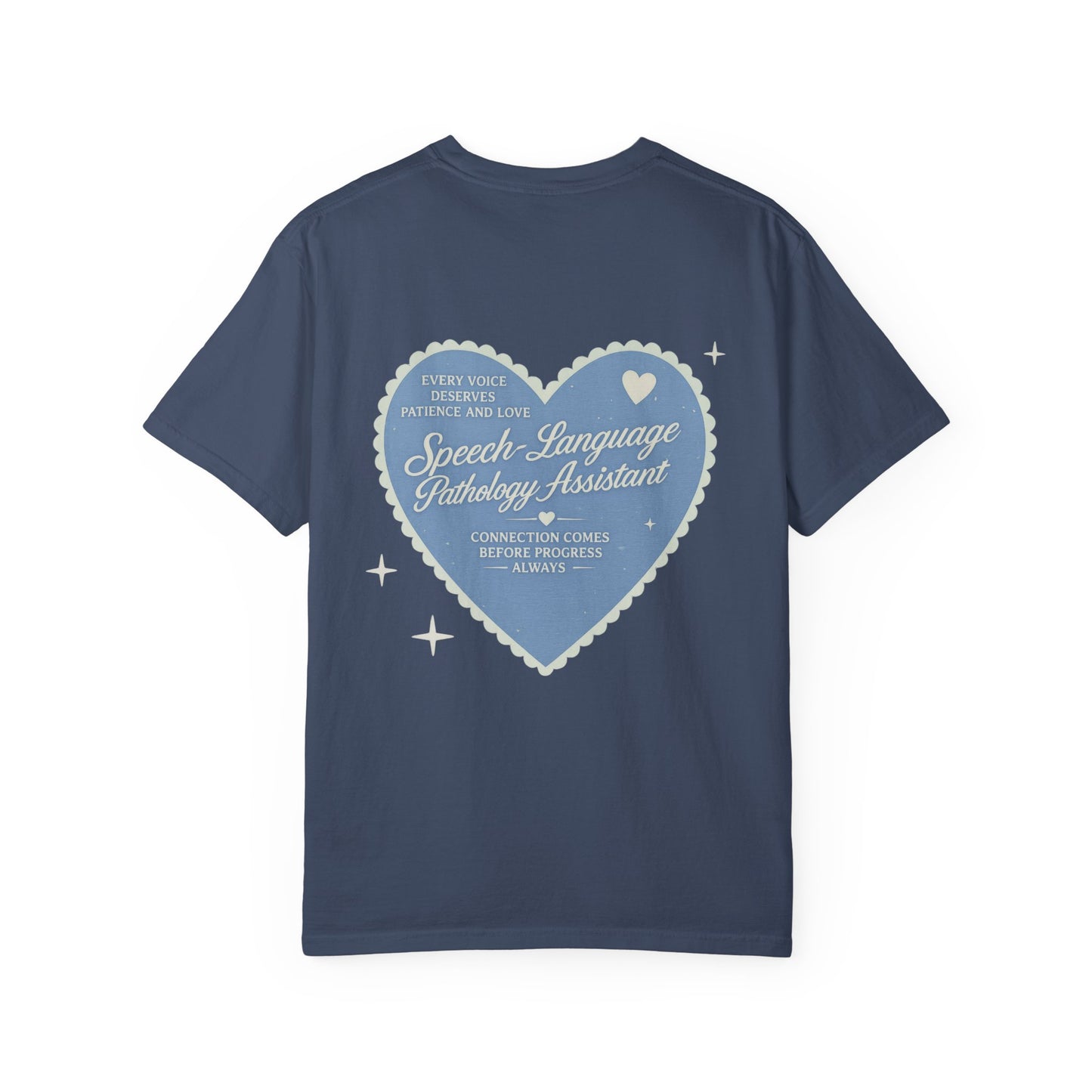 SLPA Heart Patch Comfort Colors T-Shirt | Front and Back Print