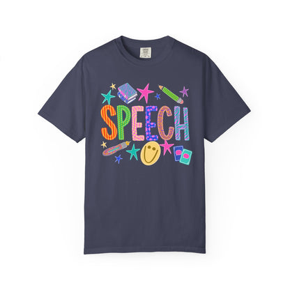 Colorful Retro Speech Comfort Colors T-Shirt