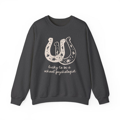 Lucky School Psychologist Horseshoe Crewneck Sweatshirt