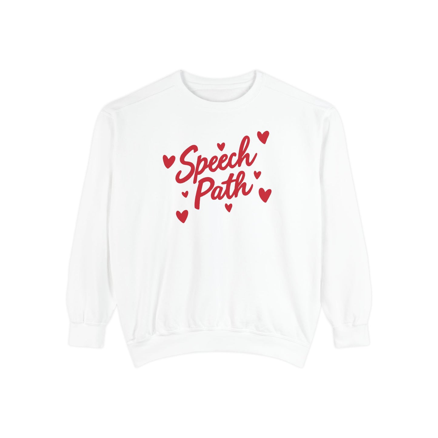 Speech Path Hearts Comfort Colors Sweatshirt