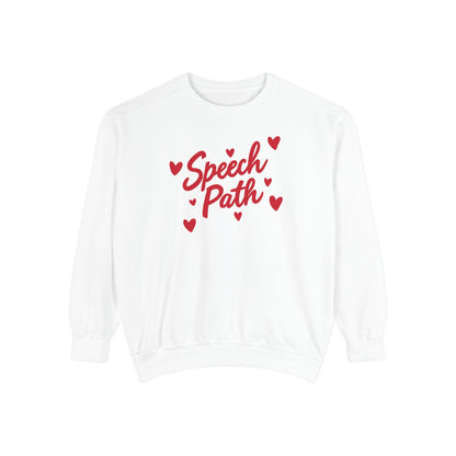 Speech Path Hearts Comfort Colors Sweatshirt