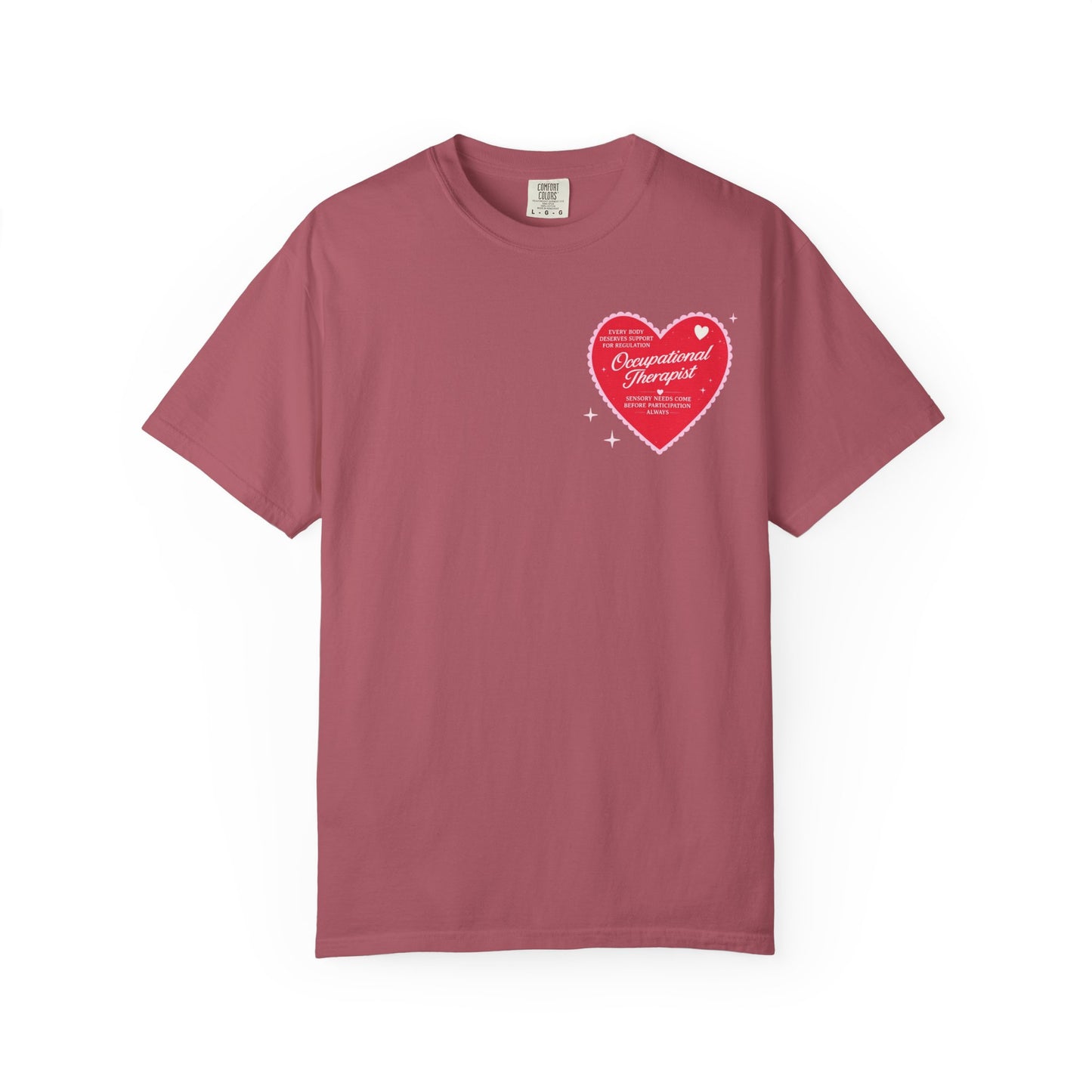 OT Heart Patch Comfort Colors T-Shirt | Front and Back Print