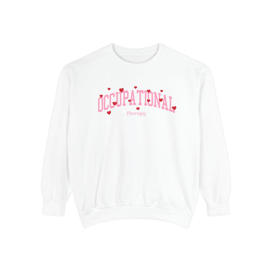 Occupational Therapy Varsity Hearts Comfort Colors Sweatshirt