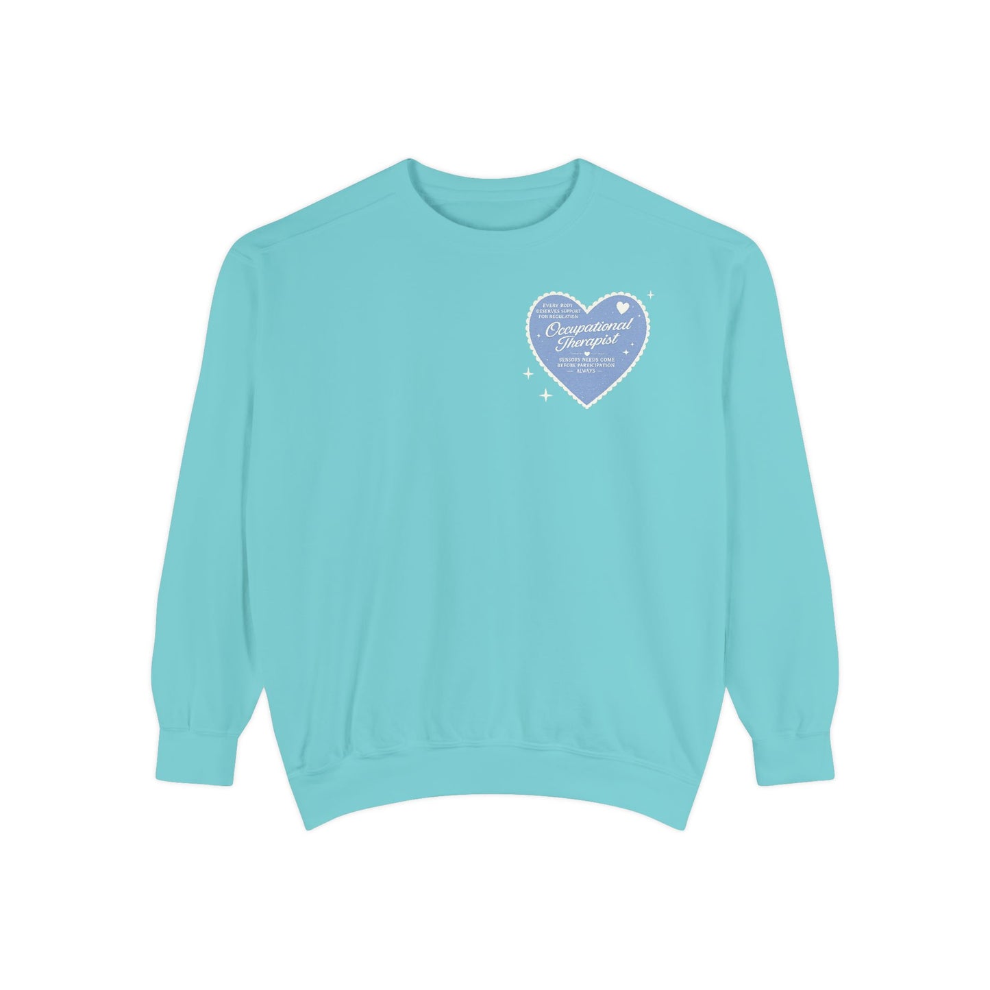 OT Heart Patch Comfort Colors Sweatshirt | Front and Back Print
