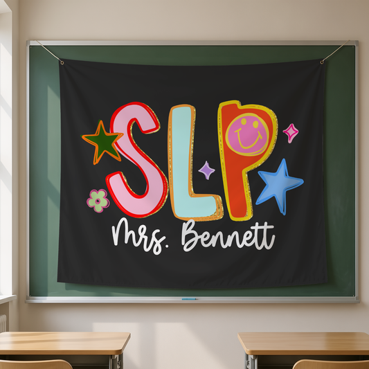 Personalized Retro Colorful SLP Tapestry