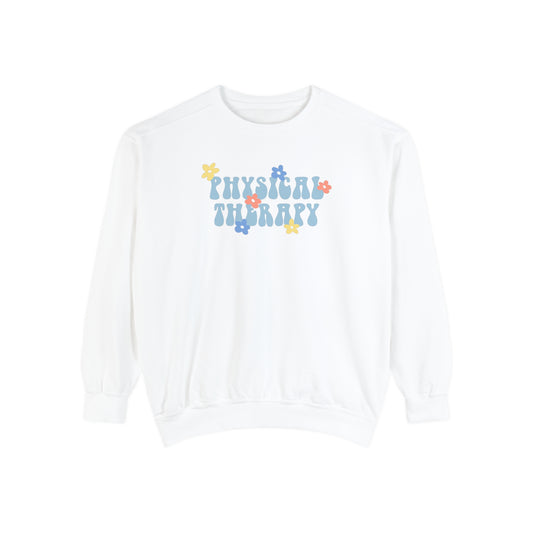 Physical Therapy Retro Flower Comfort Colors Sweatshirt