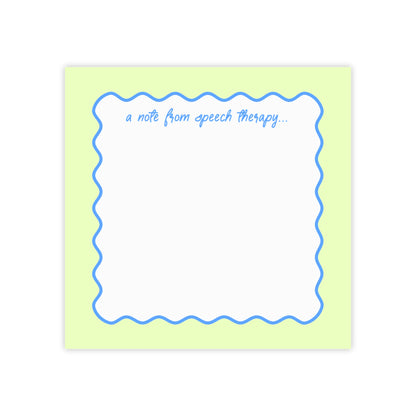 A Note from Speech Therapy Post-it® Note Pad | Green & Blue