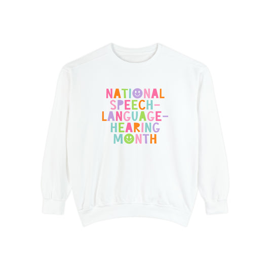 Colorful National Speech-Language-Hearing Month Comfort Colors Sweatshirt