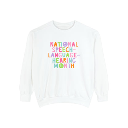 Colorful National Speech-Language-Hearing Month Comfort Colors Sweatshirt