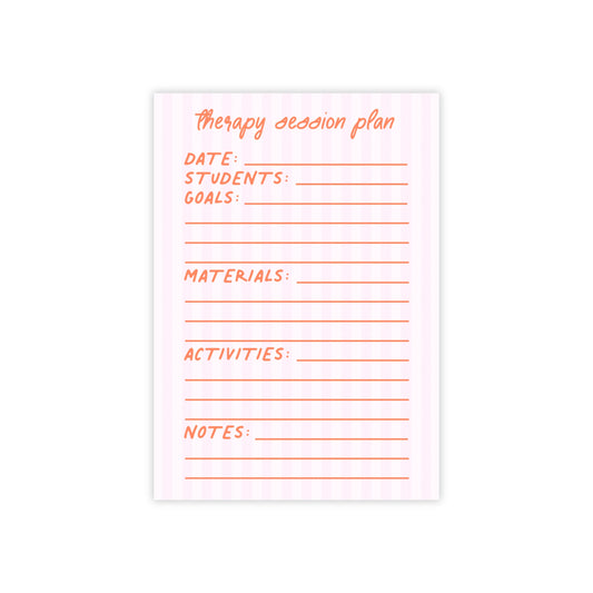 Therapy Session Plan Post-it® Note Pad | Pink & Coral