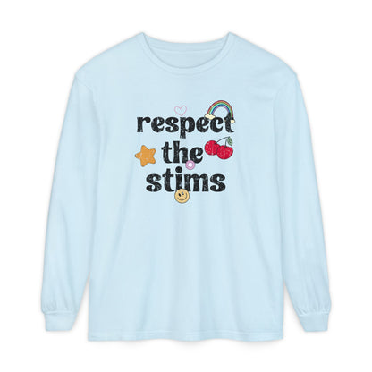 Respect The Stims Distressed Long Sleeve Comfort Colors T-Shirt