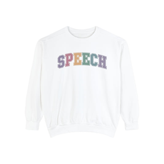 Pastel Varsity Speech Comfort Colors Sweatshirt