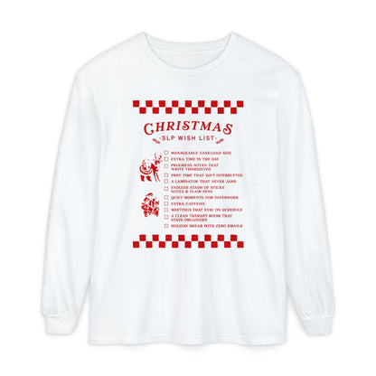 Christmas SLP Wish List Long Sleeve Comfort Colors T-Shirt