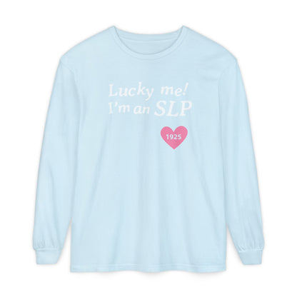 Lucky Me I'm an SLP Long Sleeve Comfort Colors T-Shirt
