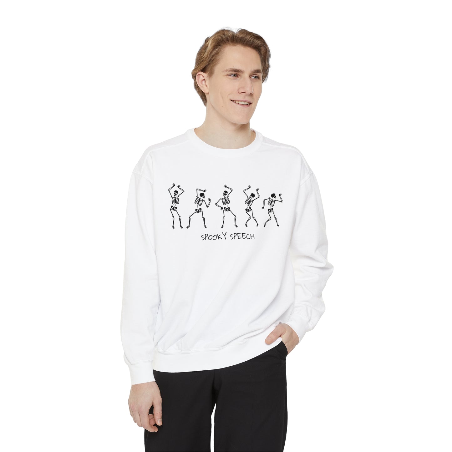 Spooky Speech Skeletons Comfort Colors Sweatshirt