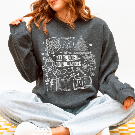 All Booked for Christmas Crewneck Sweatshirt