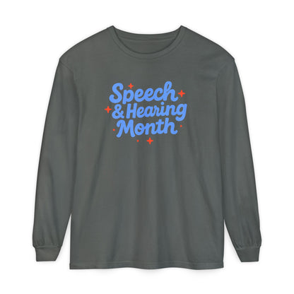 Speech & Hearing Month Long Sleeve Comfort Colors T-Shirt