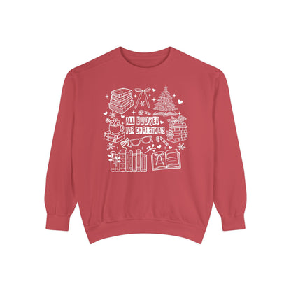All Booked for Christmas Comfort Colors Sweatshirt
