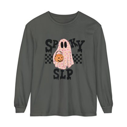 Spooky SLP Checkerboard Long Sleeve Comfort Colors T-Shirt