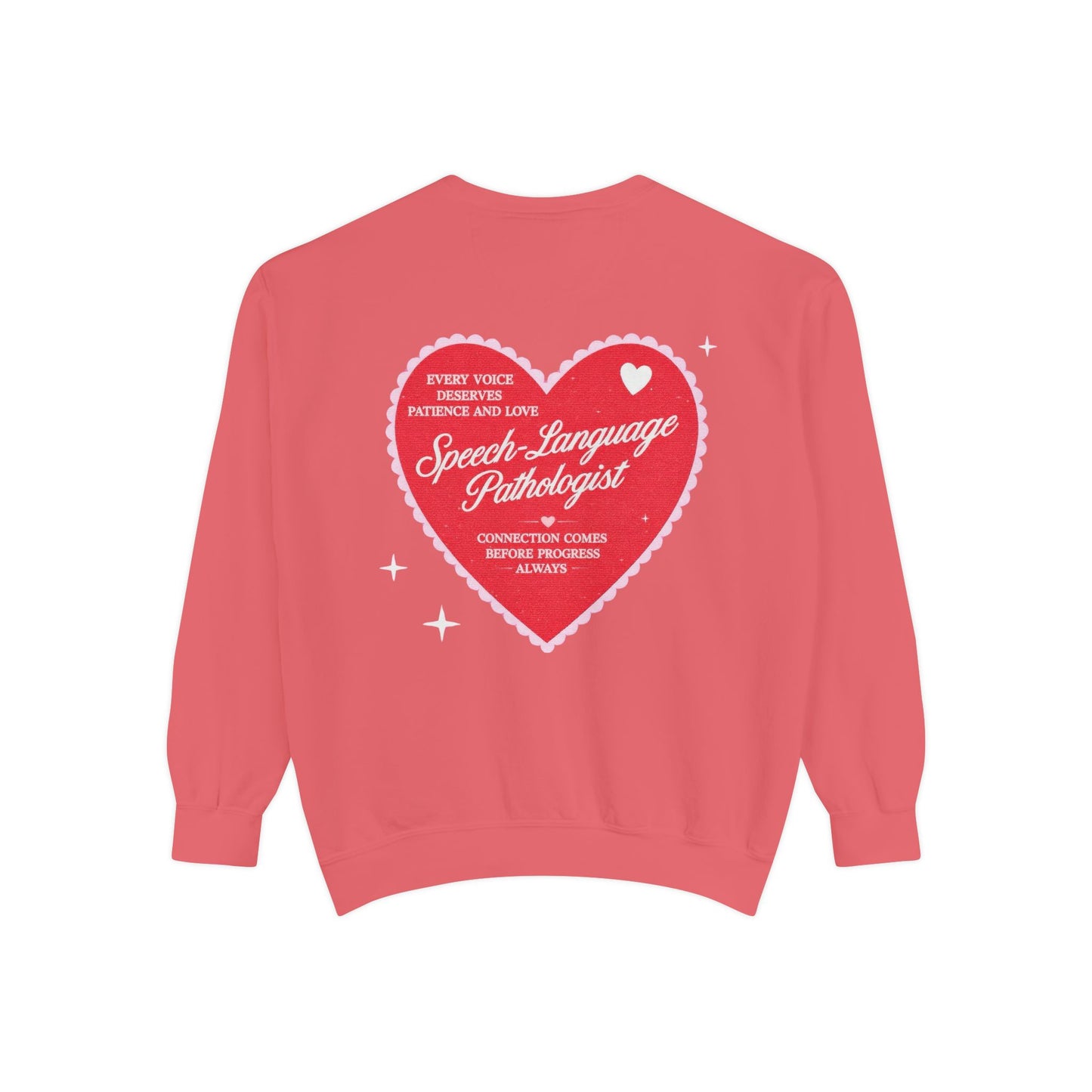 SLP Heart Patch Comfort Colors Sweatshirt | Front and Back Print